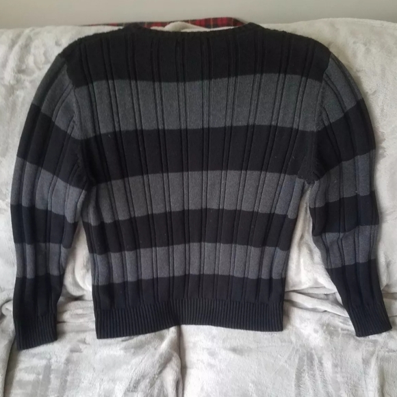 Mens Large Fisherman Black & Gray Nautica Sweater - Picture 4 of 4